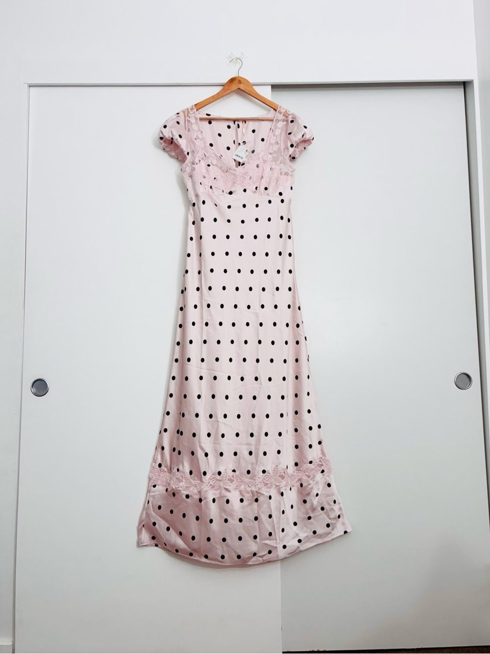 NWT Free People Butterfly Babe Pink LaceMaxi Dress Size Large